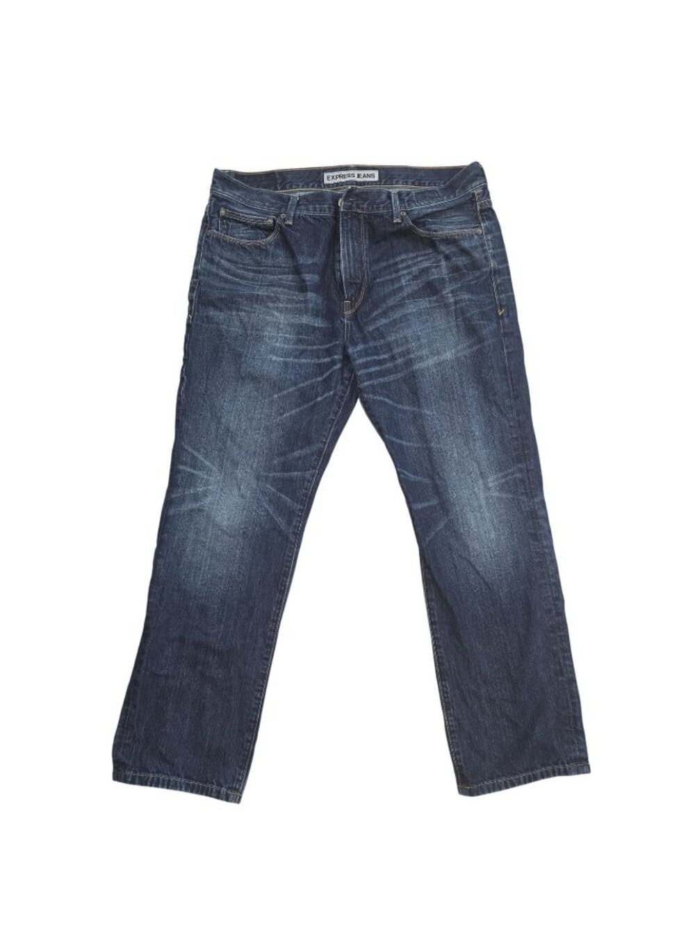 Express Mens Jeans 36x32 Blue Denim Straight Leg Classic Fit
